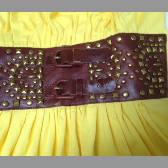 EUC SKY BRAND Strapless Top Studded Leather Belt - Picture 2 of 5